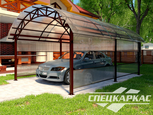 Навес для авто с арочной фермой №17 - фото 514